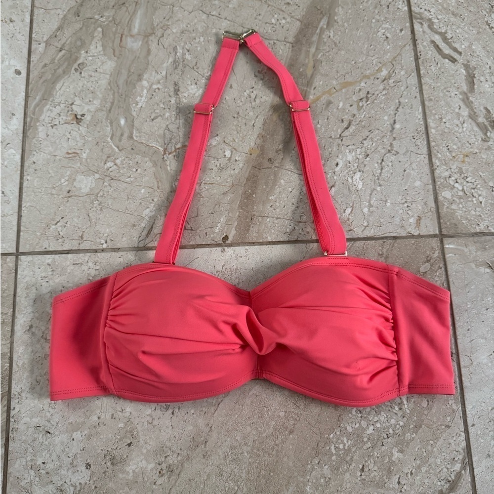 Ruby Ribbon Multi Way Coral Pink Bandeau Bikini Top
Size 16